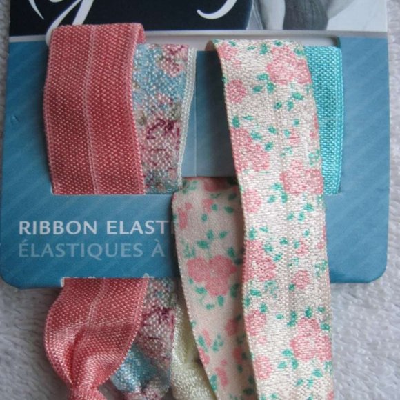 5 Goody Ribbon Hair Elastics Spring Floral Knotted - Picture 2 of 5
